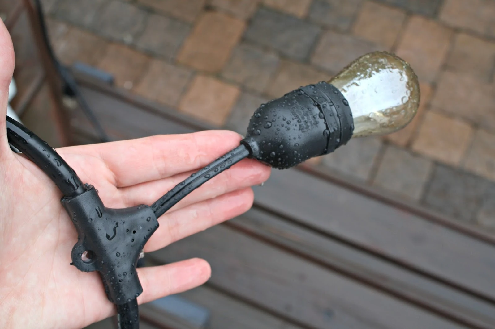 hanging Feit patio lights